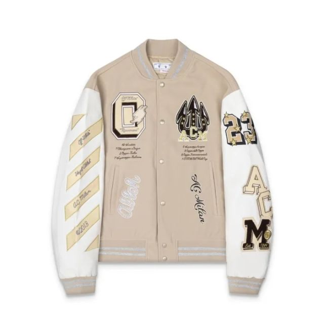 OW Vintage Patchwork Embroidered Baseball Jacket