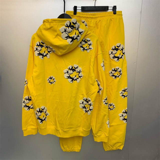 Denim Tears x CPFM Cactus Tears Flower Logo Hoodie Black Yellow Blue