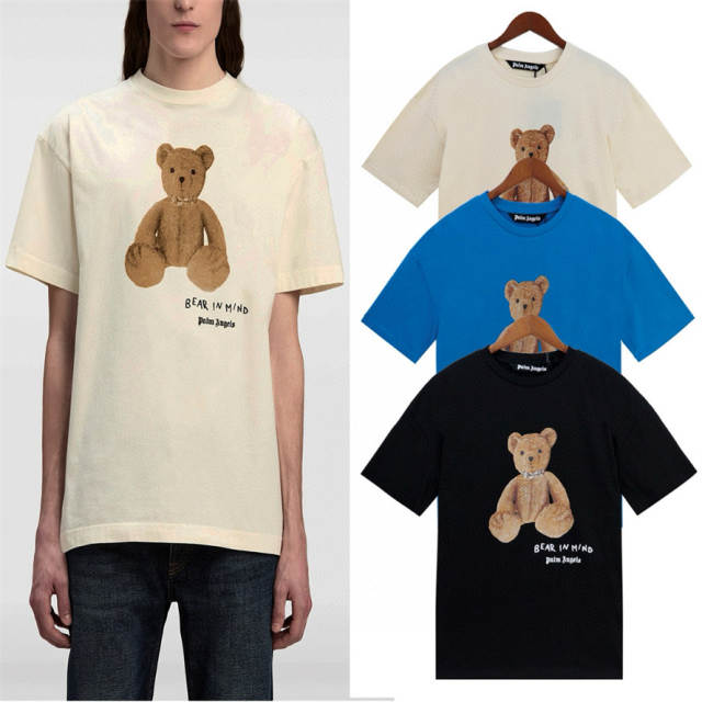 Palm Angels 24SS Bear T-Shirt Blue Black Beige