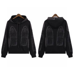 Who Decides War Abstract Large Print Hoodie Black Blue