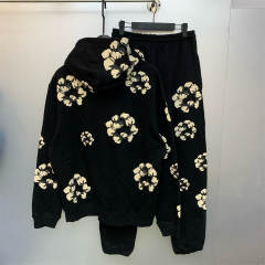 Denim Tears x CPFM Cactus Tears Flower Logo Hoodie Black Yellow Blue