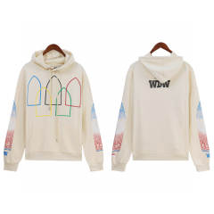 Who Decides War Abstract Large Print Hoodie Black Beige