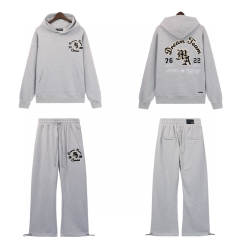 Embroidered Entangled Logo Hoodie Pants Black White