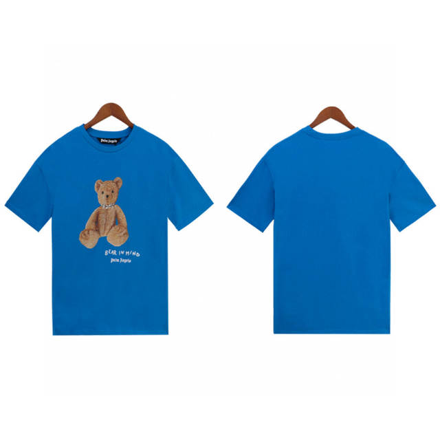 Palm Angels 24SS Bear T-Shirt Blue Black Beige