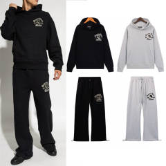 Embroidered Entangled Logo Hoodie Pants Black White