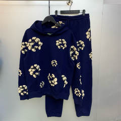 Denim Tears x CPFM Cactus Tears Flower Logo Hoodie Black Yellow Blue