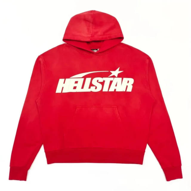 1:1 Quality Hellstar Red Classic White Letter Logo Hoodie with NFC tag