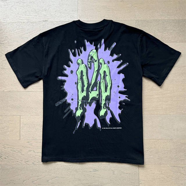 Hellstar Monster Portrait Graffiti Letter Print Tee T-Shirt Black White