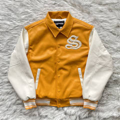 Sp5der Worldwide S Logo Varsity Orange Jacket