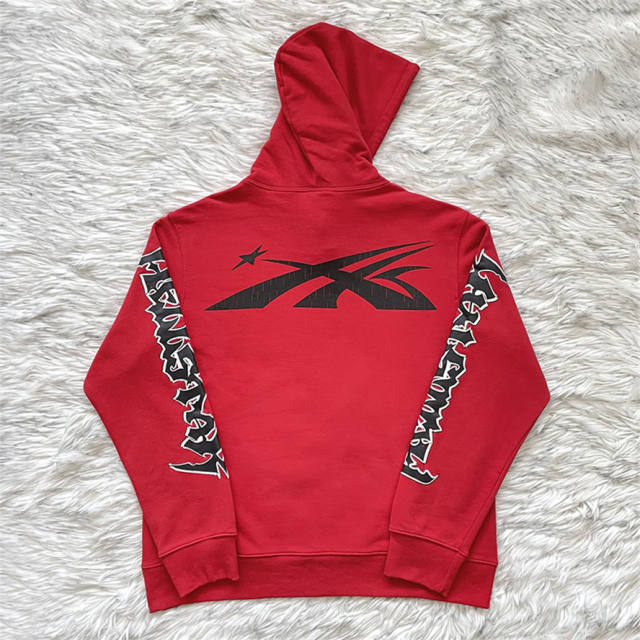 Hellstar Studios Distressed Logo Hoodie Red