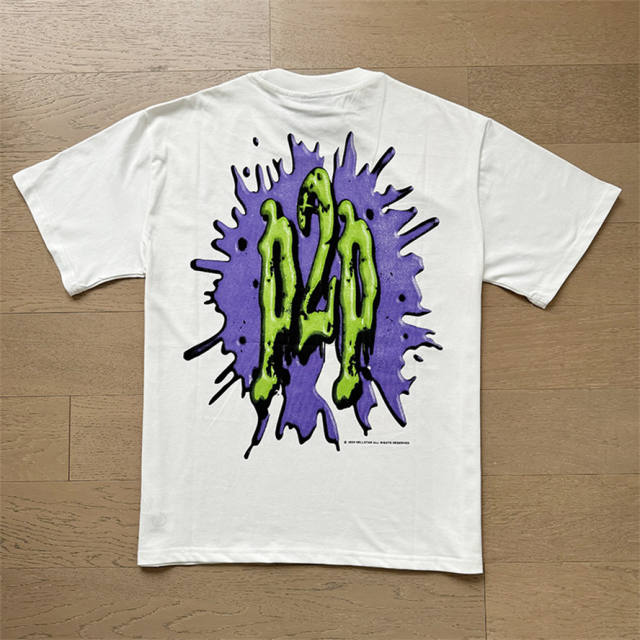 Hellstar Monster Portrait Graffiti Letter Print Tee T-Shirt Black White