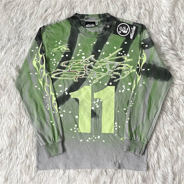 Hellstar Studios Camo Long Sleeve T-Shirt Green