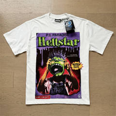 Hellstar Monster Portrait Graffiti Letter Print Tee T-Shirt Black White