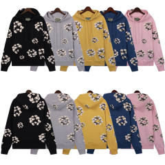 Denim Tears x CPFM Cactus Tears Flower Logo Hoodie Black Yellow Blue