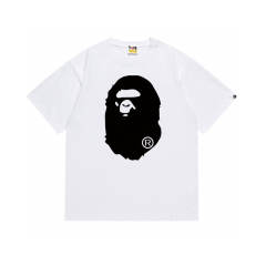 Bape A Bathing Big Head Classic Logo T-Shirt Tee Black White