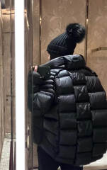 Moncler x Christopher Raxxy Down Puffer Jacket Black Beige