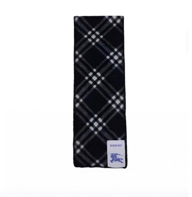 BBR Wool Checked Scarf Black