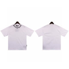 Palm Angels 24SS Neck  Logo T-Shirt White Black Pink
