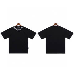 Palm Angels 24SS Neck  Logo T-Shirt White Black Pink