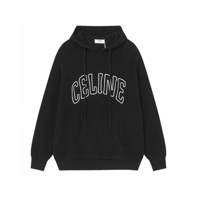 Celin* Hooded Sweater Black Red