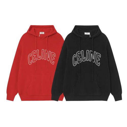 Celin* Hooded Sweater Black Red