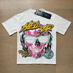 Hellstar Sunglasses Wearing Skull Slogan Print Tee