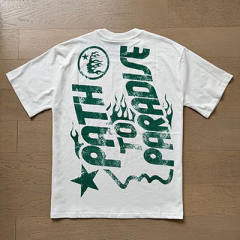 Hellstar Jesus Cross Green letter printed Tee