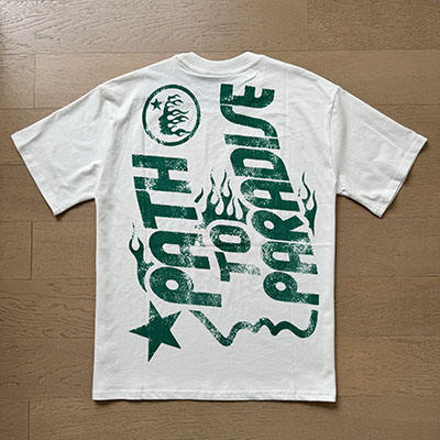 Hellstar Jesus Cross Green letter printed Tee