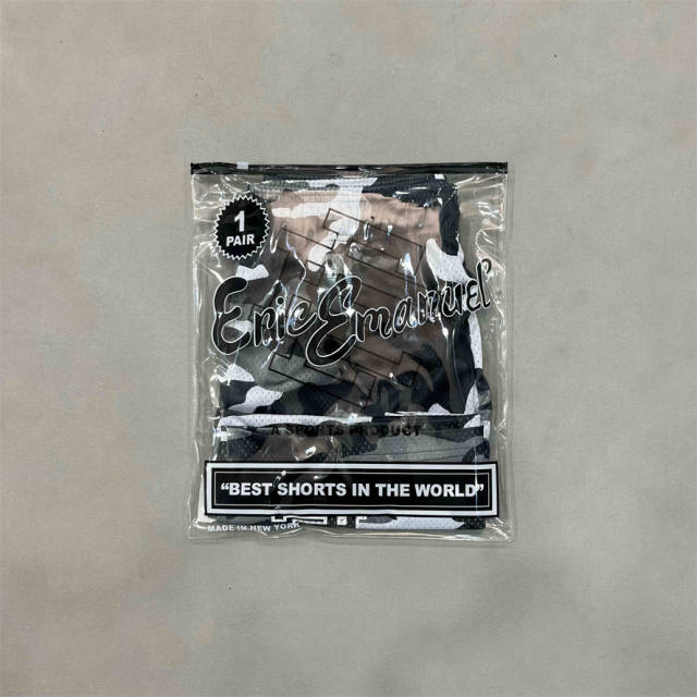 Eric Emanuel 1:1 quality version Black White Gray Camouflage Mesh Shorts
