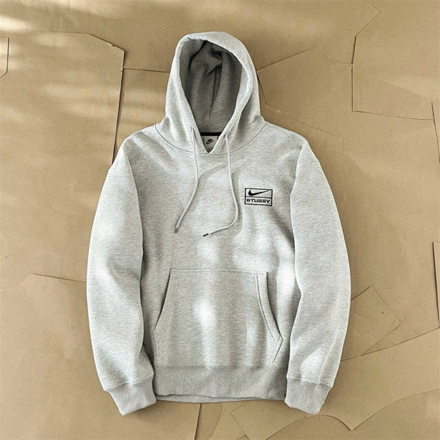 Stussy x Ni** 22SS Hoodie Gray Black