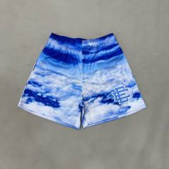 Eric Emanuel 1:1 quality version Clouds Collection Blue Logo Mesh Shorts