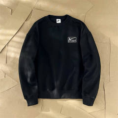 Stussy x Ni** 22SS Crewneck Sweatshirt Gray Black