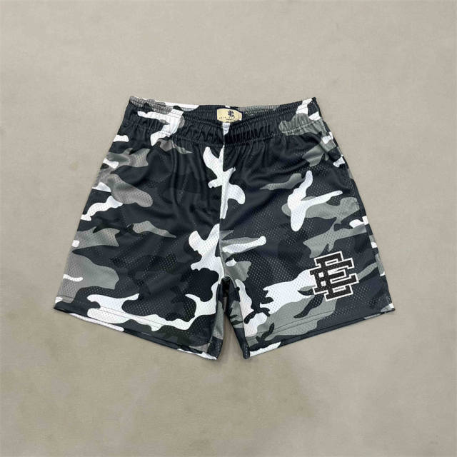 Eric Emanuel 1:1 quality version Black White Gray Camouflage Mesh Shorts
