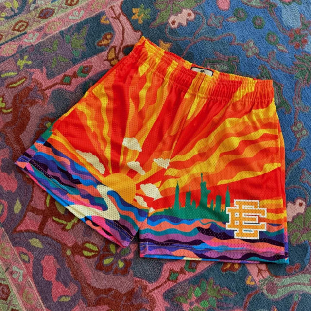 Eric Emanuel 1:1 quality version Sunset print mesh breathable shorts