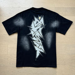 Hellstar Jesus Cross Green letter printed Tee