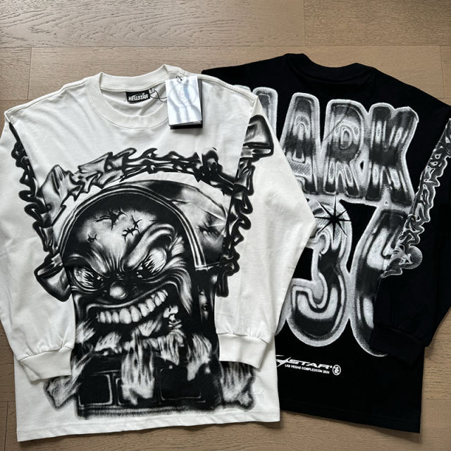 Hellstar Back score printed long sleeve T-shirt