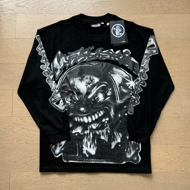 Hellstar Back score printed long sleeve T-shirt