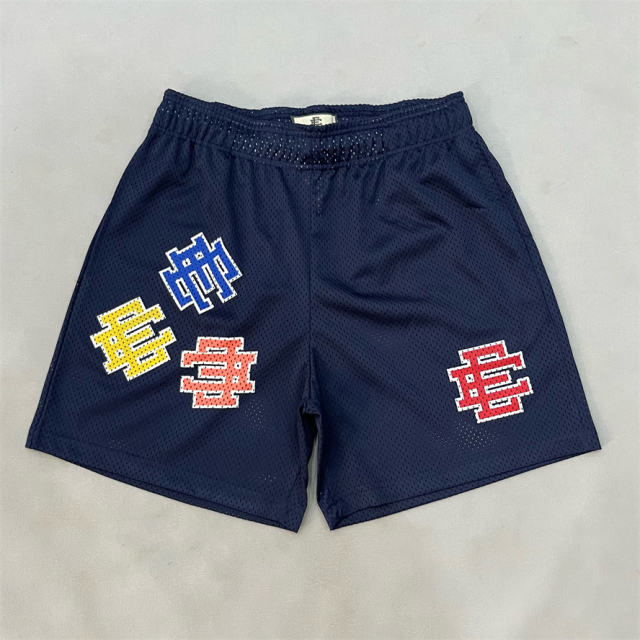 1:1 Quality Eric Emanuel Four colorful logo print beach mesh shorts
