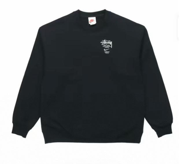 Stussy x Ni** 22SS Crewneck Sweatshirt Gray Black