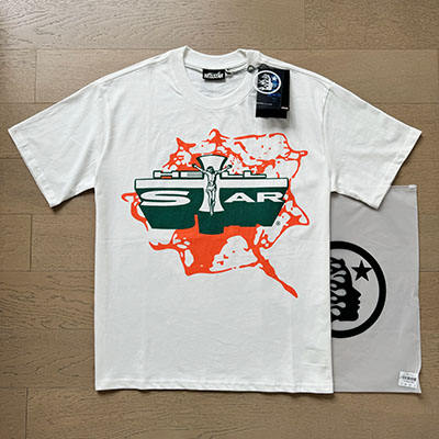 Hellstar Jesus Cross Green letter printed Tee