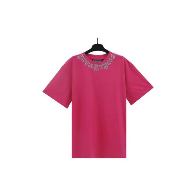 Palm Angels 24SS Neck Flame Logo T-Shirt White Black Pink Blue