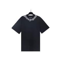 Palm Angels 24SS Neck Flame Logo T-Shirt White Black Pink Blue