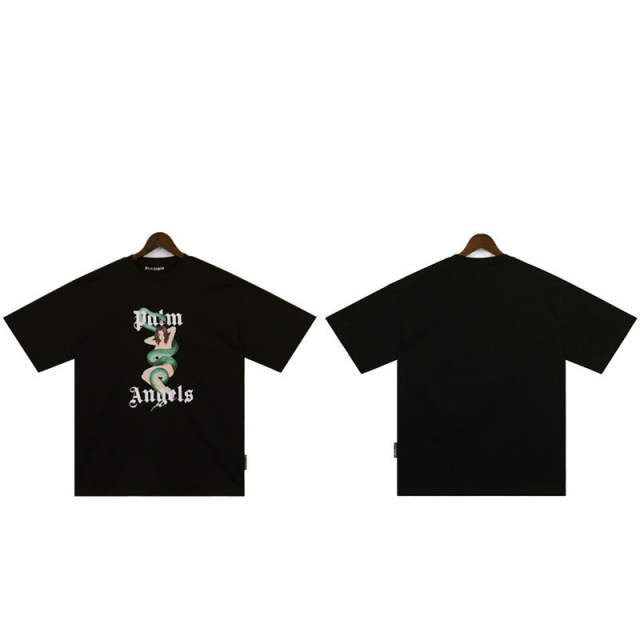 Palm Angels Snake Women T-Shirt Beige Black