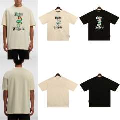 Palm Angels Snake Women T-Shirt Beige Black