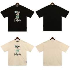 Palm Angels Snake Women T-Shirt Beige Black