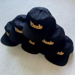 Rhude Hat with Yellow Foaming Print Logo