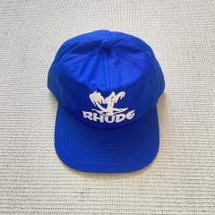 Rhude Blue Hat with White Foaming Print Logo