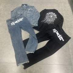 Sp5der Denim Jacket Blue Black