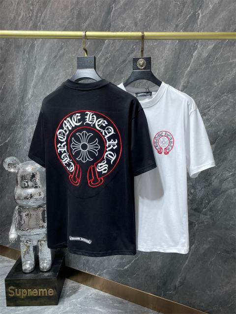 Chr0me Hearts Red Horseshoe Tee T-Shirt Black White