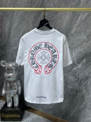 Chr0me Hearts Red Horseshoe Tee T-Shirt Black White